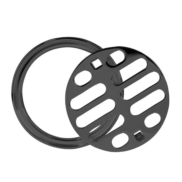 Westbrass Brass Snap-In Shower Strainer Grid and Crown in Powdercoated Black D317-62